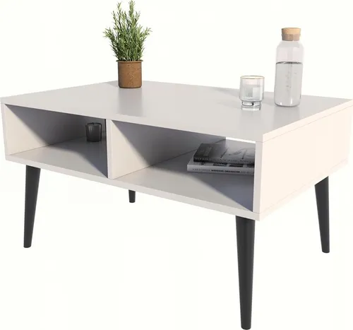 Matkam Möbel Couchtisch, Skandi-Optik, 100x46x50 cm - Stylischer Couchtisch in eleganter Skandi-Optik mit großzügigen Ablagefächern, ideal für modernes Wohnen. Pflegeleicht und stabil für gemütliche Kaffeerunden.