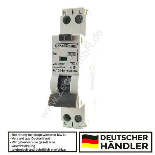 FI/LS RCBO Fehlerstromschutzschalter Leitungsschutzschalter B6A 30mA 6kA