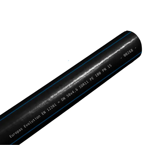 PE 100 Trinkwasserrohr PN15 - 50mm, 50m DVGW - Sanitärinstallation: Hochwertiges PE-Rohr für sichere Trinkwasserverlegung, chemikalien- und korrosionsbeständig mit einer Lebensdauer von bis zu 50 Jahren.