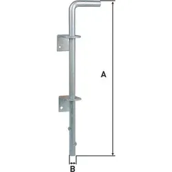Bodenschieber 0555510 A 600 mm B Ø 16 mm Abstand Bolzen - Tor 40 mm Gewicht 1,350 kg