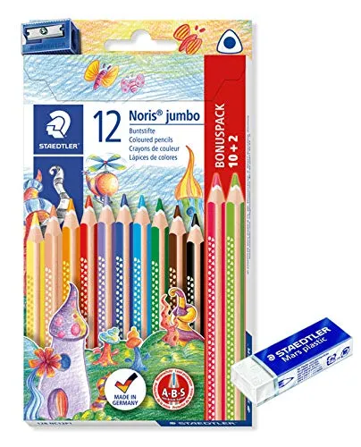 Staedtler Buntstift Noris Jumbo (Bundstifte + Radierer)