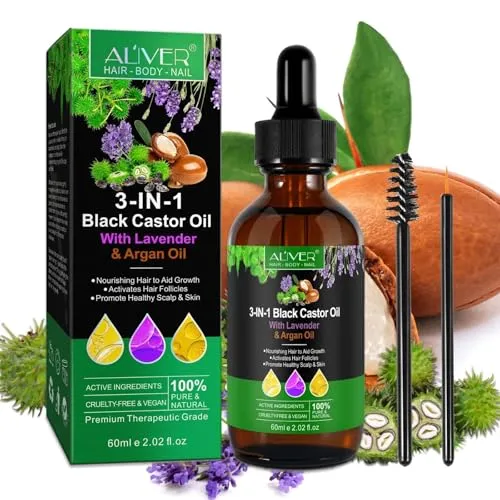 P-Beauty 1x 3in1 Haaröl, mit Black Castor Oil, Lavendel & Arganöl 60ml