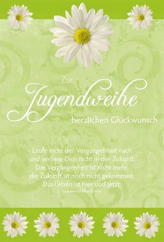 Jugendweihe - Glückwunschkarte im Format 11,5 x 17 cm mit Briefumschlag