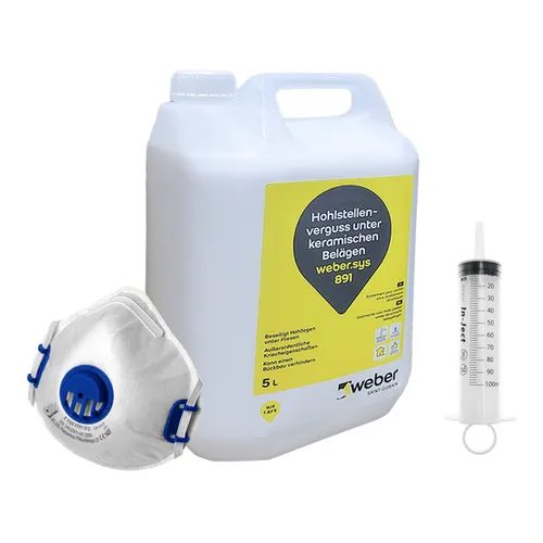 Weber.sys 891 Hohlraumverguss 5 Liter - Fliesenzubehör für Riss- und Hohlstellenverguss, ideal zur Stabilisierung und Abdichtung von Fliesenbelägen.