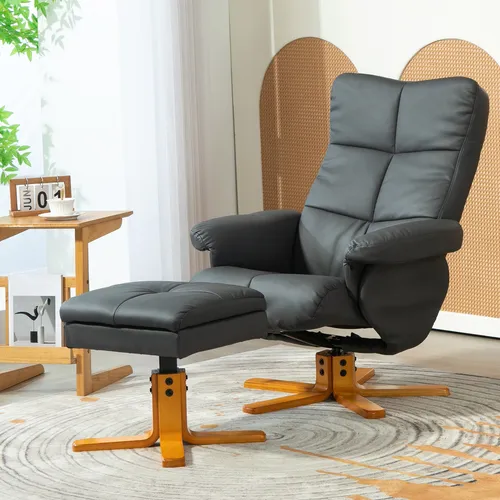 HOMCOM Relaxsessel mit Hocker und Stauraum - Moderner Relaxsessel mit verstellbarer Rückenlehne und praktischem Stauraum. Ideal für Wohn- und Schlafzimmer, bietet Komfort und Funktionalität in einem eleganten Design.