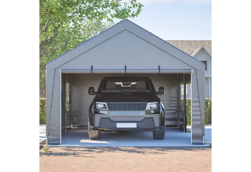 autolock Garage Tent-Garage mit wasserdichter Seitenwandabdeckung,mit Fenstern, 6x4x3m,mit UV-Schutz für Auto, Gartenlagerung,aufrollbar Fenstertüren