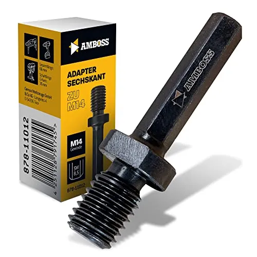 Amboss Werkzeuge Adapter 6kant auf M14 Gewinde/Winkelschleifer Bohrkronen, Stützteller, Drahtbürsten mit Bohrmaschine einsetzen/Diamant Fliesenbohrer auf Sechskant