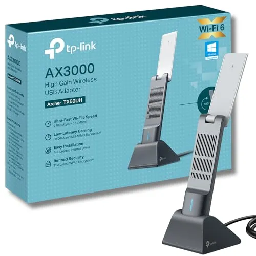 TP-Link Archer TX50UH AX3000 WiFi Dongle, WiFi 6 Dual Band Wireless, USB Adapter für PC, breitere Abdeckung, geringere Latenz & hohe Effizienz, USB 3.0, Win10/11 Unterstützung