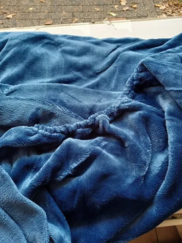 Premium Cashmere Touch Teddy Plüsch Spannbettlaken mittelblau 100*200