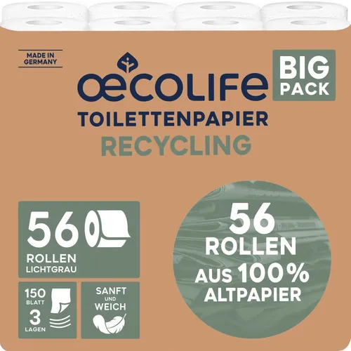 oecolife Toilettenpapier RECYCLING BIG PACK