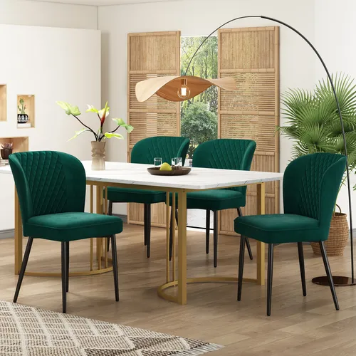 Flieks Essgruppe Tischgruppe 5-tlg., Esstisch mit 4 Esszimmerstuhl, Sitzgruppe Esstischset Esszimmergruppe mit 4 Stuhl, Küchentischset mit 4 Stühlen