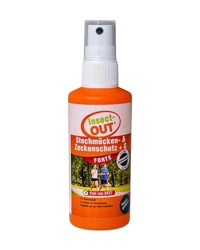 Insect-OUT Stechmücken- und Zeckenschutz + G FORTE - Sofortiger Schutz - Insektenabwehr - gebrauchsfertig und hautfreundlich - frei von DEET - 100 ml