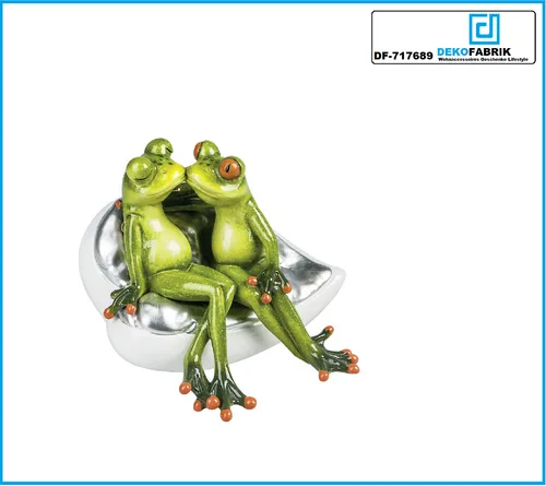 Formano-Deko-Frosch-Paar-Freundschaft-Figur-15cm-Design glänzend handbemalt