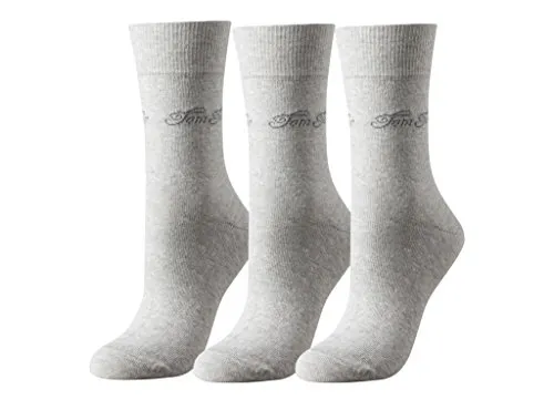 TOM TAILOR 3er Pack Basic Women Socks 9703 285 light grey melange Doppelpack Strümpfe Socken, Size:35-38