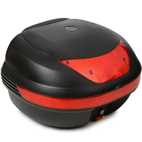 SEVICO Motorradkoffer Top-Case Roller und Motorrad Koffer Schwarz Motorradtasche Helmkoffer für Roller Universal Topcase Top Back Box Motorrad oder Quad X6 44x39x29cm 32 L