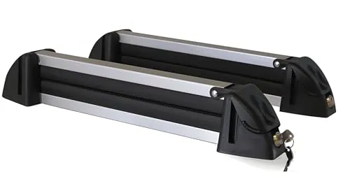 VDP Dachträger Tema mit Skiträger für BMW 1er F20 - Gepäckträger Set für BMW 1er F20 ab 2011, inklusive abschließbarem Skiträger für bis zu 4 Abfahrtsski oder 2 Snowboards. Korrosionsbeständig und leicht zu montieren.