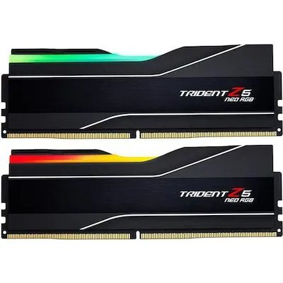 Trident Z5 Neo RGB DDR5-5600 - 96GB - Dual Channel - Arbeitsspeicher (RAM) mit 96GB in Dual Channel, ideal für Gaming und kreative Anwendungen, unterstützt AMD EXPO Profile und bietet anpassbare RGB-Beleuchtung für ein stylisches Setup.