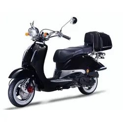 Motorroller Strada mit Top Case 125 ccm 85 km/h, Euro 5, schwarz, Sitzbank schwarz, GT Union - Schwarz