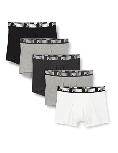 PUMA Herren Boxer Unterwäsche, Weiß/Grau/Schwarz, Größe L - Bequeme Herrenunterwäsche aus weichem Material mit elastischem Bund. Perfekte Passform für den täglichen Komfort und sportliche Aktivitäten.