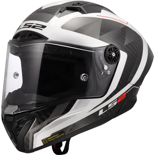 LS2 FF805 Thunder GP Raute Carbon Helm mit EQRS in rot von LS2
