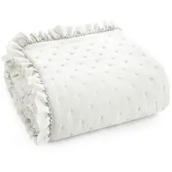 Eurofirany Stillvolle Tagesdecke LIBI 3 Creme 170 x 210 cm in gelb von Eurofirany