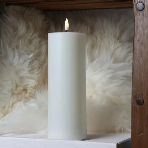 Deluxe Homeart LED-Kerze Mia Deluxe aus Echtwachs, 20cm in beige von Marelida