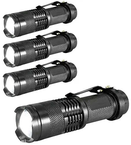 Eaxus® 4er Set LED Taschenlampe Glow-X