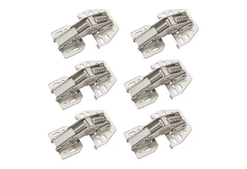 SO-TECH® Möbelbeschlag Aufschraubscharnier 90° mit Montageanschlag (6 St), Möbelscharnier (Stahl, vernickelt, verstellbar)
