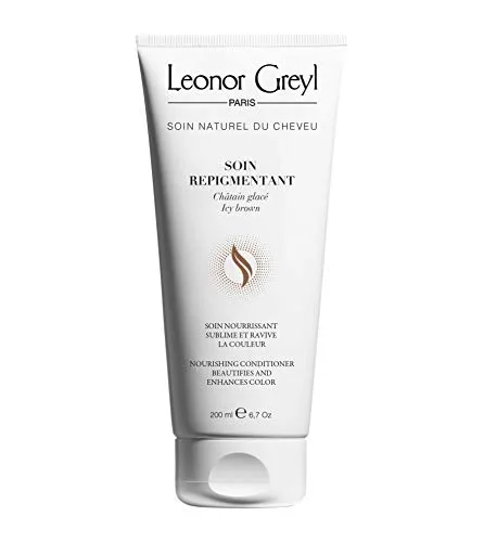 Leonor Greyl Soin Repigmentant Icy Brown 200ml - Haarpflege für Kastanienbraunes Haar - Haarfarben: Reparierende Haarmaske mit 96% natürlichen Inhaltsstoffen, ideal zur Verlängerung der Farbintensität und Pflege von kastanienbraunem bis dunkelblondem Haar.