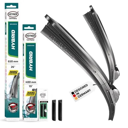 HEYNER Scheibenwischblätter für AUDI A3 Sportback (2019-2025) - Hochwertige Scheibenwischer für AUDI A3 Sportback, Set mit 2 Wischern. Dank NANO-Graphit-Technologie bieten sie leises, streifenfreies Wischen und exzellente Leistung bei allen Witterungsbedingungen.