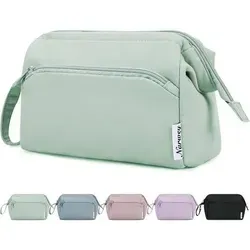 Narwey Kulturtasche Damen Groß - Luxus Kosmetiktasche - Reisetaschen: Große Kulturtasche in Minzgrün, ideal für Reisen mit viel Platz für Ihre Kosmetik und Pflegeprodukte.