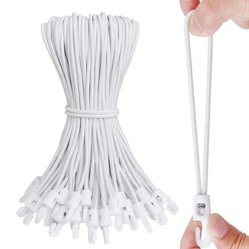 Spanngummis mit Haken 25 cm,Expander mit Haken 25 Stück 4 mm Planenspanner,Planenbefestigung Gummispanner,Weiß Spannhaken Zeltspanner,Spannfix Gummi Spanner für Planen Banner Camping