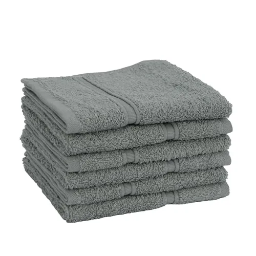 Veluna Home Premium Gästehandtücher Set 100% Baumwolle Gästehandtücher (30x30 cm) | Oeko-TEX Zertifiziert (Grau, 6er Pack)