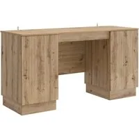 vidaXL Schreibtisch Artisan-Eiche 142,5 x 50 x 75 cm - Moderner Schreibtisch aus stabilen Materialien, ideal für Home Offices oder kreative Arbeitsbereiche. Mit praktischem Stauraum und flexiblem Design passt er perfekt in jeden Raum.