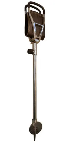 Stockshop Gehstock mit Sitzfunktion TRAPEZ - Hochwertiger Gehstock mit Ledersitzfläche, aus leichtem Metall und höhenverstellbar, ideal für unterwegs und bietet eine Belastbarkeit von bis zu 100 kg.