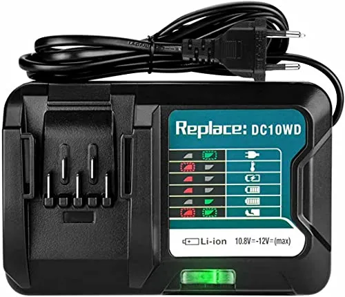 FengBP®DC10WD DC10WA Ersatz Ladegerät für Makita Ladegerät 12V Akku Decker Schnellladegerät mit Led Screen10.8V~12V DC10SB DC10WC 197339-1 197296-9 BL1015 BL1016 BL1021B BL1041B