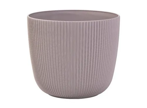 Engelland Blumentopf Pflanztopf mit Drainagesystem (Vorteils-Set, 1 St., robuster PP-Kunststoff), Rillenoptik, UV-resistent, Drainagesystem, direkte Bepflanzung