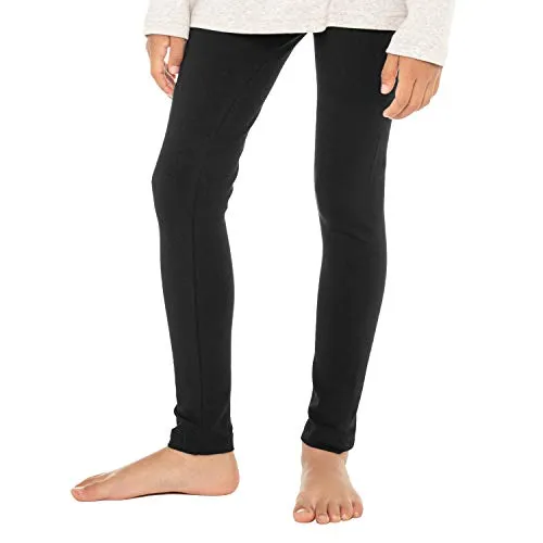 Celodoro Kinder Leggings, stretchige Jersey Hose aus Baumwolle - Schwarz 110-116