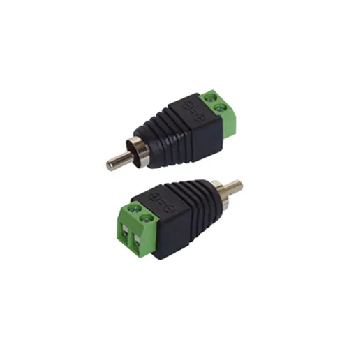 2er-Set Cinch-Stecker auf 2 Pin-Terminalblock (Lüsterklemme) Adapter | Paar