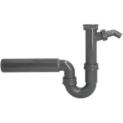 Spülensiphon 11/2'' DN 50 mit Schlauchverschraubung *** ohne Rosette *** aus Rezyklat