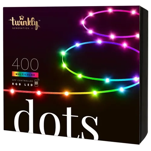 Dots - 400 App-controlled RGB LEDs, 20 Meters - Weihnachtsbeleuchtung mit 400 RGB-LEDs, steuerbar über App, für kreative Lichtgestaltungen und festliche Stimmung.