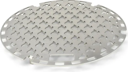 Grillrost.com BBQ Grillrost - Der perfekte Grilleinsatz für Feuerplattengrill - Grillroste für maximale Röstaromen! Aus massivem Edelstahl und mit stylischem Flammendekor, passend für 35cm Loch. Ideal für Grillkamm G-1271, damit beim Grillen nichts ins Feuer rollt.
