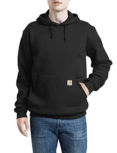 Carhartt Herren Sweatshirt LOOSE FIT, Schwarz - Arbeitskleidung für Handwerk & Industrie, mittleres Gewicht, mit verstellbarem Kapuzenzug und zwei praktischen Handwärmertaschen.