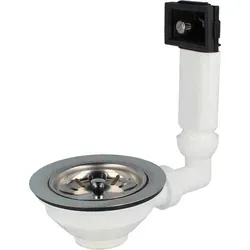 tecuro Spülen-Siebkorbventil Ø 114 mm mit Überlauf - Spülen-Siebkorbventil 3 1/2 Zoll, ideal für Küchensiphons mit anpassbarem Überlauf und herausnehmbarem Siebeinsatz für einfache Reinigung.