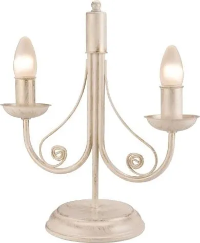Licht-Erlebnisse Tischlampe Shabby Weiß Metall H:36cm - Tischleuchte im rustikalen Shabby-Chic-Stil, ideal für Nachttische oder als stilvolle Ambientebeleuchtung in Hotels und Cafés. Perfekt mit Kerzenlampe für ein authentisches Kerzenlicht-Ambiente.