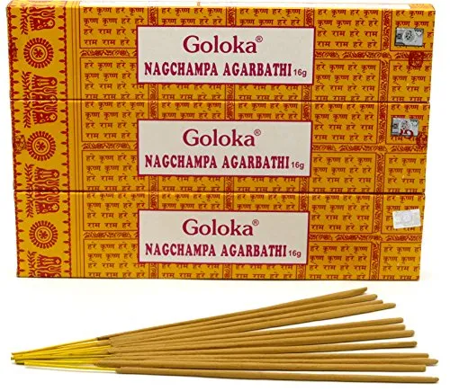 Goloka Räucherstäbchen Nagchampa Agarbathi, 3 Box