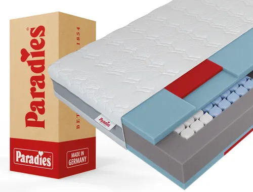 Paradies Prolife Strong XXL Taschenfederkernmatratze - Die Paradies Prolife Strong XXL Matratze überzeugt mit ergonomischer 7-Zonen-Unterstützung und extra belastbarem Federkern für bis zu 180 kg. Ideal für alle Schlafpositionen und besonders hygienisch dank abnehmbarem, waschbarem Bezug.