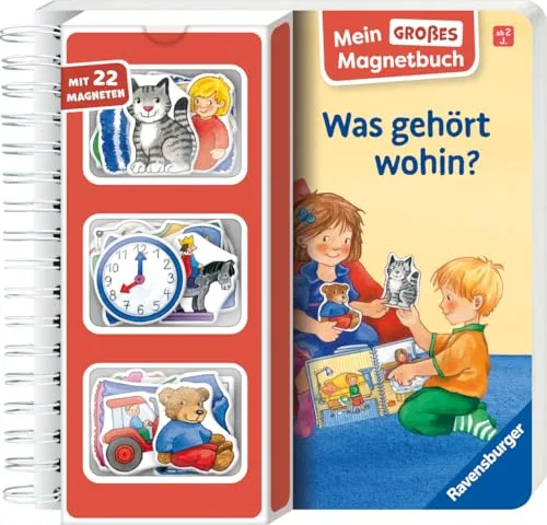 Mein großes Magnetbuch: Was gehört wohin? - Magnet-Spielbuch ab 2 Jahren - Babyratgeber: Fördert spielerisch die Feinmotorik und das logische Denken mit 22 Magneten zum Entdecken und Lernen.