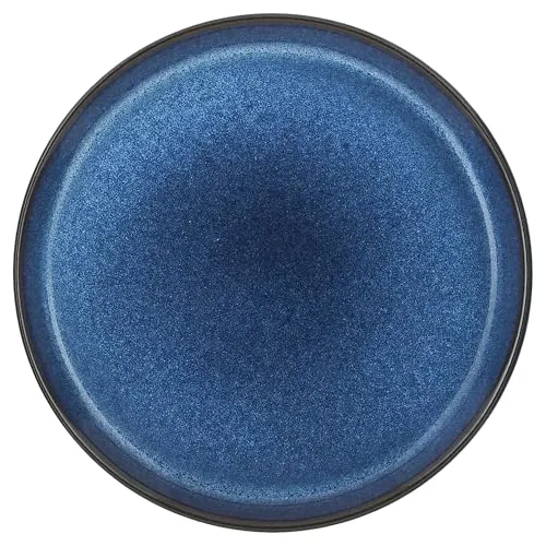 BITZ Gastro Teller, Dessertteller/Kuchenteller aus Steingut, Durchm. 17 cm, Schwarz/Dunkelblau