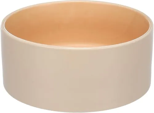 Hundenapf Keramik – hundenapf Keramik groß – 1,2l – unterlage hundenapf geeignet – beige & orange – Flamingo Anca